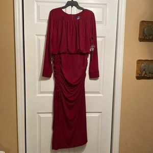 NEW w/button tag Midnight Velvet Long Maxi Dress Size L Large - Ruching